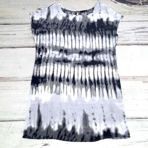 Kaii Dress Silk Tie Dye White Gray Small